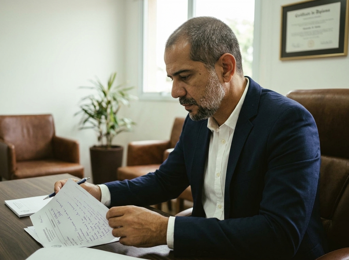 Plínio Rocha Jr. em ambiente de trabalho clínico.